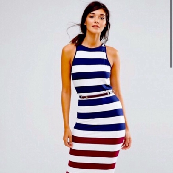 Ted Baker Dresses & Skirts - TED BAKER ROWING STRIPE BODYCON DRESS WITH BELT